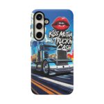 Cool Phone Case for Truck Lovers, Trucking Gifts, Unique Truck Driver Accessories, Kiss Mutha Truckin Cash Design, Fun Car Enthusiast Gift