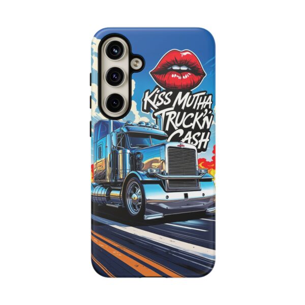 Cool Phone Case for Truck Lovers, Trucking Gifts, Unique Truck Driver Accessories, Kiss Mutha Truckin Cash Design, Fun Car Enthusiast Gift