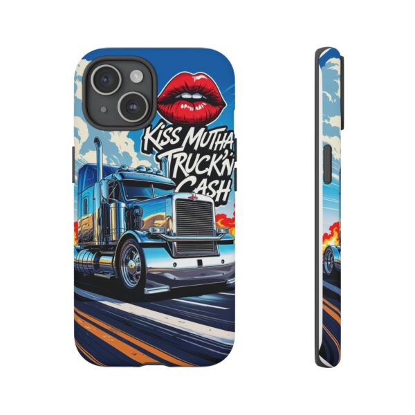 Cool Phone Case for Truck Lovers, Trucking Gifts, Unique Truck Driver Accessories, Kiss Mutha Truckin Cash Design, Fun Car Enthusiast Gift