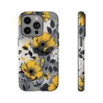 Floral Phone Case, Yellow Flower Design, Stylish Phone Protection
