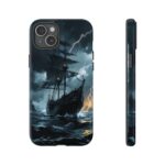 Stormy Seas Tough Phone Case - Pirate Ship Design