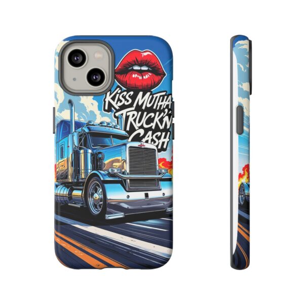 Cool Phone Case for Truck Lovers, Trucking Gifts, Unique Truck Driver Accessories, Kiss Mutha Truckin Cash Design, Fun Car Enthusiast Gift
