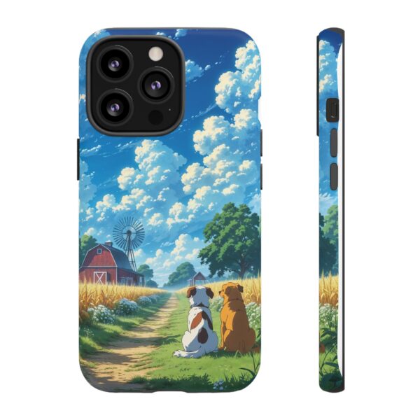 Dog-Themed Phone Case, Whimsical Pet Lover Case, Cute Animal Accessory, Nature Scene Protection, Gift for Dog Owners