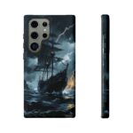 Stormy Seas Tough Phone Case - Pirate Ship Design