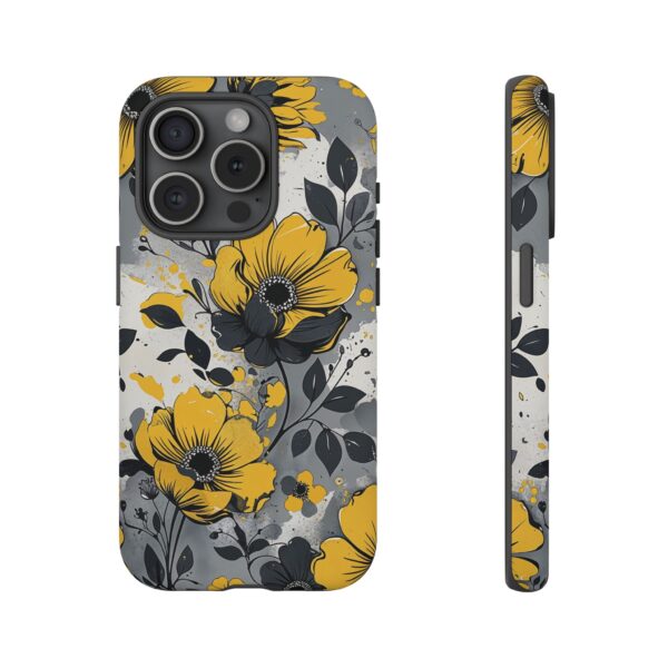 Floral Phone Case, Yellow Flower Design, Stylish Phone Protection