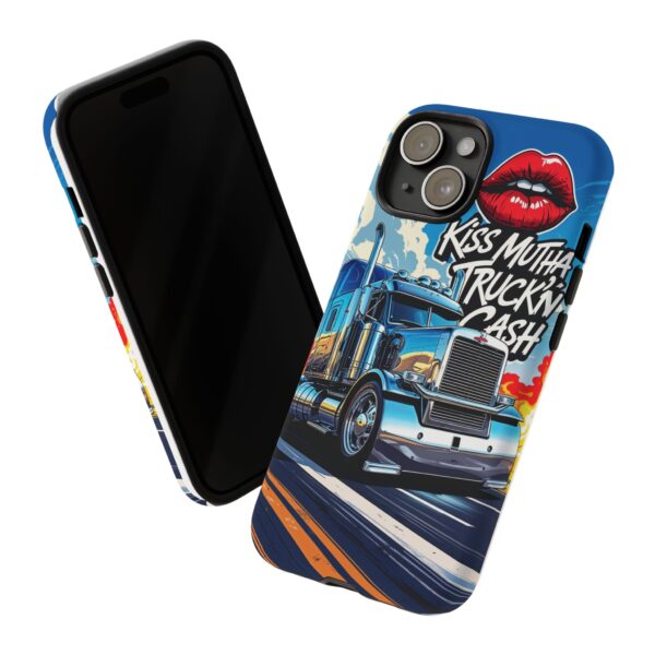 Cool Phone Case for Truck Lovers, Trucking Gifts, Unique Truck Driver Accessories, Kiss Mutha Truckin Cash Design, Fun Car Enthusiast Gift