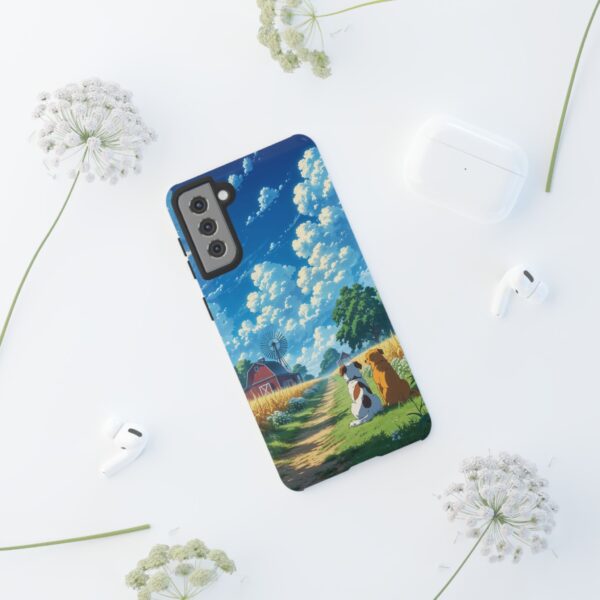 Dog-Themed Phone Case, Whimsical Pet Lover Case, Cute Animal Accessory, Nature Scene Protection, Gift for Dog Owners