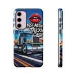 Cool Phone Case for Truck Lovers, Trucking Gifts, Unique Truck Driver Accessories, Kiss Mutha Truckin Cash Design, Fun Car Enthusiast Gift