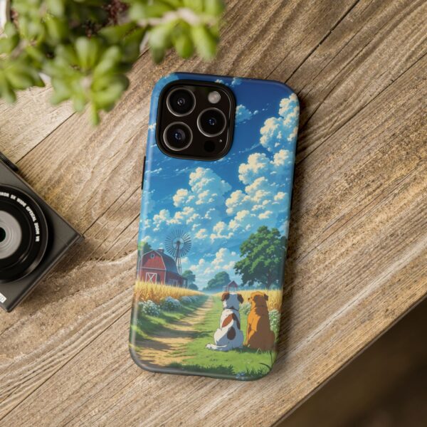 Dog-Themed Phone Case, Whimsical Pet Lover Case, Cute Animal Accessory, Nature Scene Protection, Gift for Dog Owners