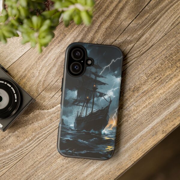 Stormy Seas Tough Phone Case - Pirate Ship Design