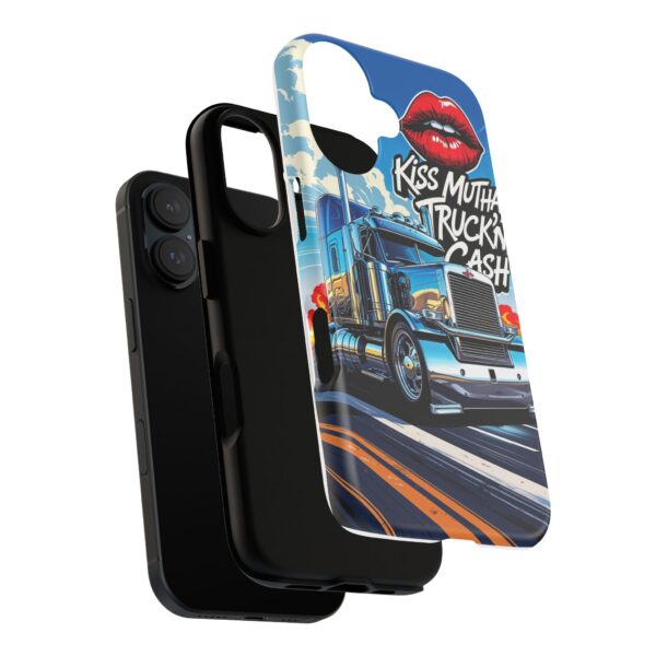 Cool Phone Case for Truck Lovers, Trucking Gifts, Unique Truck Driver Accessories, Kiss Mutha Truckin Cash Design, Fun Car Enthusiast Gift