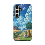 Dog-Themed Phone Case, Whimsical Pet Lover Case, Cute Animal Accessory, Nature Scene Protection, Gift for Dog Owners