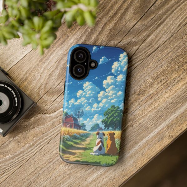 Dog-Themed Phone Case, Whimsical Pet Lover Case, Cute Animal Accessory, Nature Scene Protection, Gift for Dog Owners
