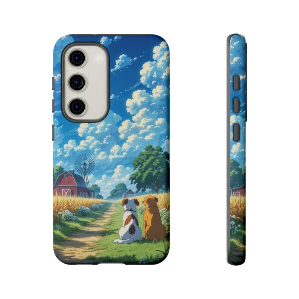 Dog-Themed Phone Case, Whimsical Pet Lover Case, Cute Animal Accessory, Nature Scene Protection, Gift for Dog Owners