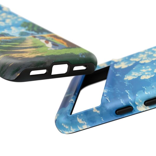 Dog-Themed Phone Case, Whimsical Pet Lover Case, Cute Animal Accessory, Nature Scene Protection, Gift for Dog Owners