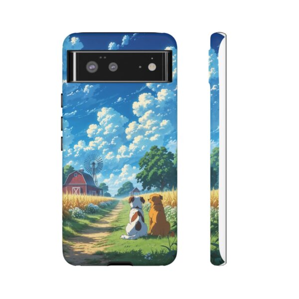 Dog-Themed Phone Case, Whimsical Pet Lover Case, Cute Animal Accessory, Nature Scene Protection, Gift for Dog Owners