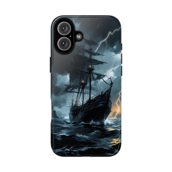 Stormy Seas Tough Phone Case - Pirate Ship Design