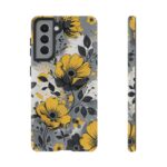 Floral Phone Case, Yellow Flower Design, Stylish Phone Protection