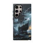 Stormy Seas Tough Phone Case - Pirate Ship Design