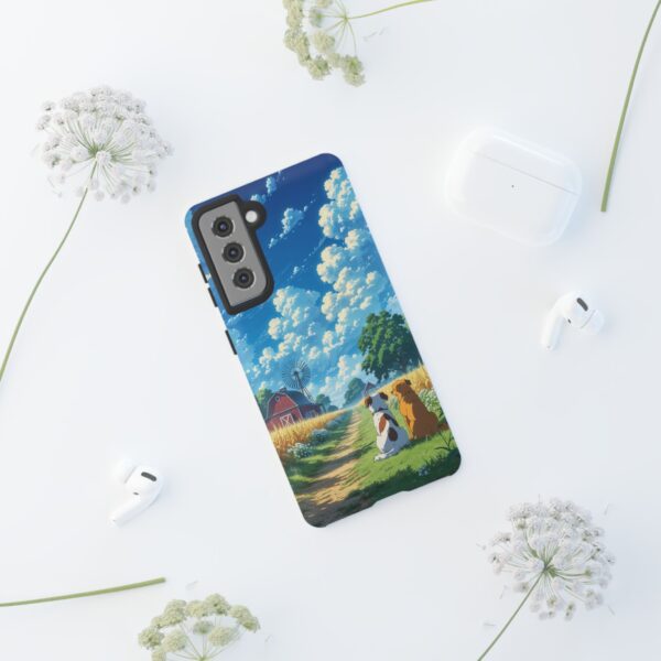 Dog-Themed Phone Case, Whimsical Pet Lover Case, Cute Animal Accessory, Nature Scene Protection, Gift for Dog Owners