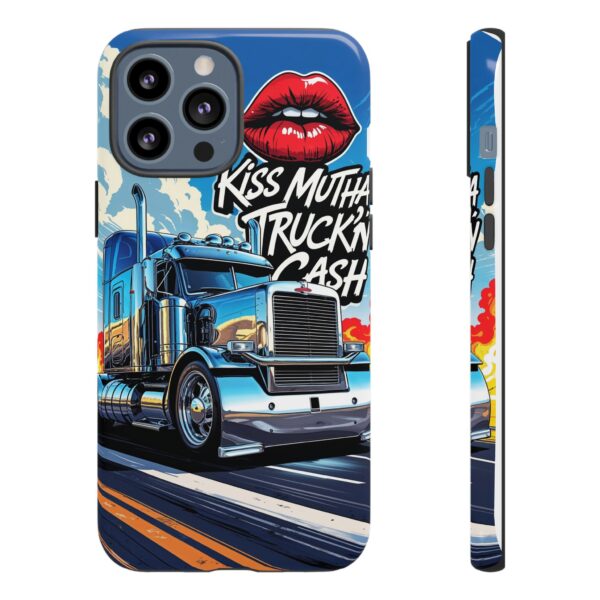 Cool Phone Case for Truck Lovers, Trucking Gifts, Unique Truck Driver Accessories, Kiss Mutha Truckin Cash Design, Fun Car Enthusiast Gift