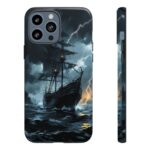Stormy Seas Tough Phone Case - Pirate Ship Design