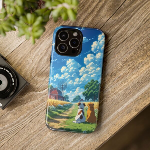 Dog-Themed Phone Case, Whimsical Pet Lover Case, Cute Animal Accessory, Nature Scene Protection, Gift for Dog Owners