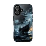 Stormy Seas Tough Phone Case - Pirate Ship Design