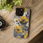 Floral Phone Case, Yellow Flower Design, Stylish Phone Protection