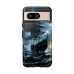 Stormy Seas Tough Phone Case - Pirate Ship Design