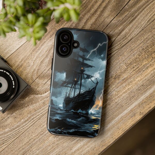 Stormy Seas Tough Phone Case - Pirate Ship Design