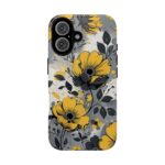 Floral Phone Case, Yellow Flower Design, Stylish Phone Protection