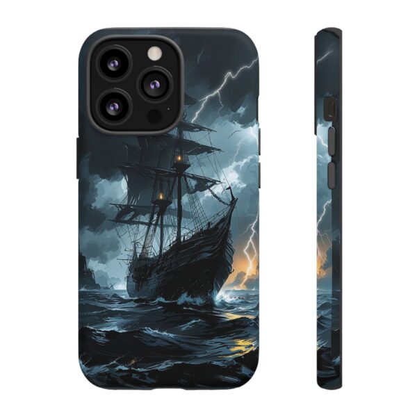 Stormy Seas Tough Phone Case - Pirate Ship Design