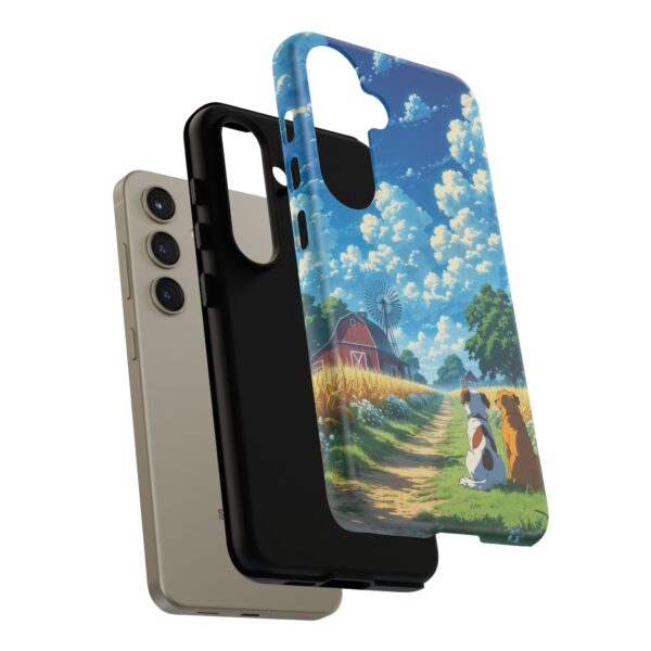 Dog-Themed Phone Case, Whimsical Pet Lover Case, Cute Animal Accessory, Nature Scene Protection, Gift for Dog Owners