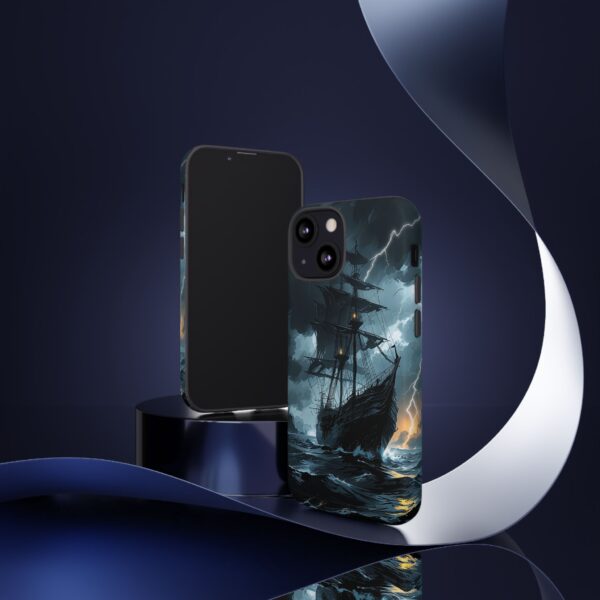 Stormy Seas Tough Phone Case - Pirate Ship Design