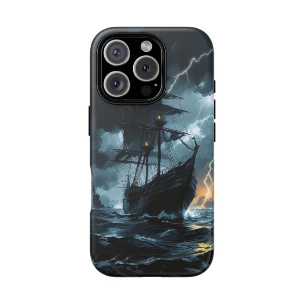 Stormy Seas Tough Phone Case - Pirate Ship Design