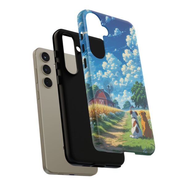 Dog-Themed Phone Case, Whimsical Pet Lover Case, Cute Animal Accessory, Nature Scene Protection, Gift for Dog Owners