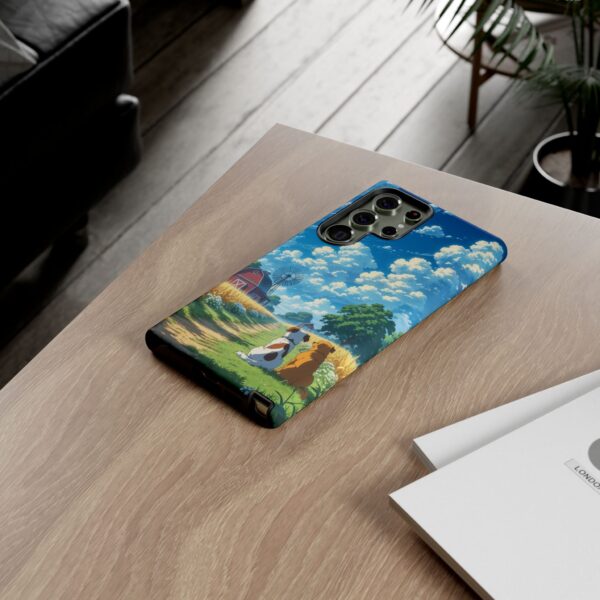 Dog-Themed Phone Case, Whimsical Pet Lover Case, Cute Animal Accessory, Nature Scene Protection, Gift for Dog Owners