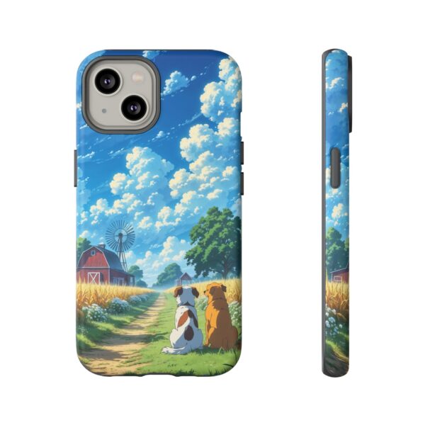 Dog-Themed Phone Case, Whimsical Pet Lover Case, Cute Animal Accessory, Nature Scene Protection, Gift for Dog Owners