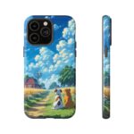 Dog-Themed Phone Case, Whimsical Pet Lover Case, Cute Animal Accessory, Nature Scene Protection, Gift for Dog Owners