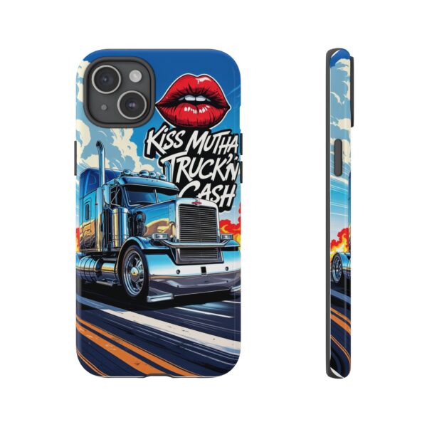 Cool Phone Case for Truck Lovers, Trucking Gifts, Unique Truck Driver Accessories, Kiss Mutha Truckin Cash Design, Fun Car Enthusiast Gift
