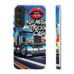 Cool Phone Case for Truck Lovers, Trucking Gifts, Unique Truck Driver Accessories, Kiss Mutha Truckin Cash Design, Fun Car Enthusiast Gift