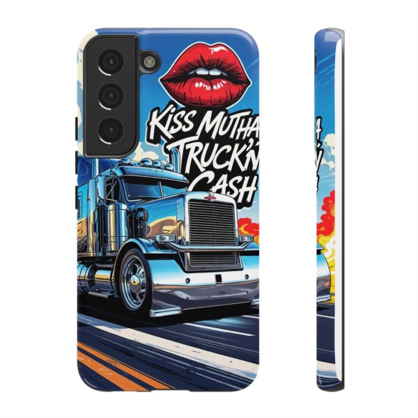 Cool Phone Case for Truck Lovers, Trucking Gifts, Unique Truck Driver Accessories, Kiss Mutha Truckin Cash Design, Fun Car Enthusiast Gift