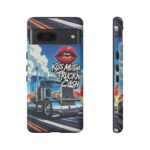Cool Phone Case for Truck Lovers, Trucking Gifts, Unique Truck Driver Accessories, Kiss Mutha Truckin Cash Design, Fun Car Enthusiast Gift