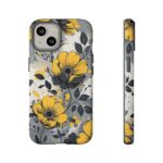 Floral Phone Case, Yellow Flower Design, Stylish Phone Protection