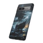 Stormy Seas Tough Phone Case - Pirate Ship Design