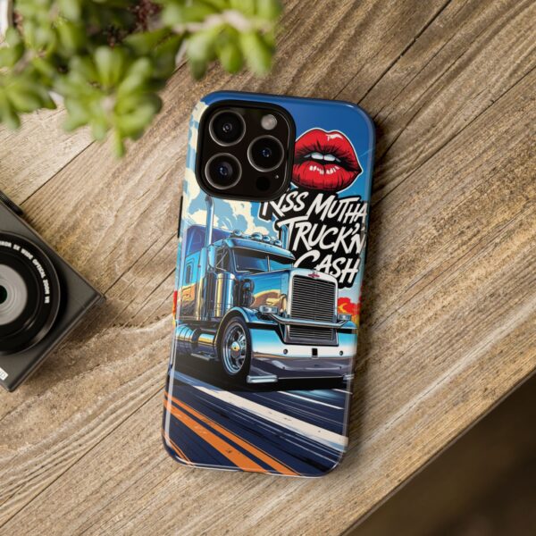 Cool Phone Case for Truck Lovers, Trucking Gifts, Unique Truck Driver Accessories, Kiss Mutha Truckin Cash Design, Fun Car Enthusiast Gift