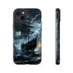 Stormy Seas Tough Phone Case - Pirate Ship Design