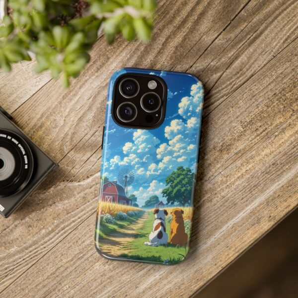 Dog-Themed Phone Case, Whimsical Pet Lover Case, Cute Animal Accessory, Nature Scene Protection, Gift for Dog Owners