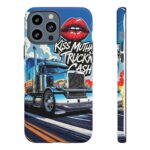 Cool Phone Case for Truck Lovers, Trucking Gifts, Unique Truck Driver Accessories, Kiss Mutha Truckin Cash Design, Fun Car Enthusiast Gift